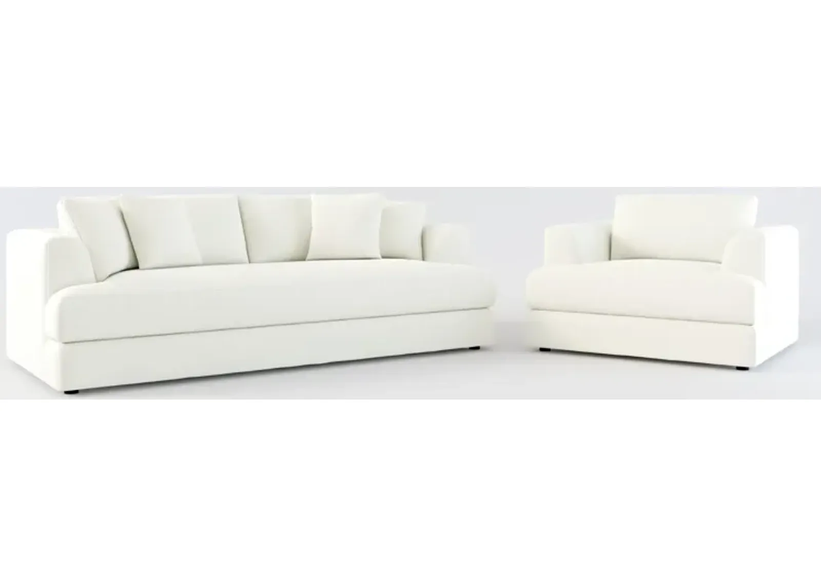 Ridley Hybrid Comfort Sofa and Chair Set - Liv Arctic