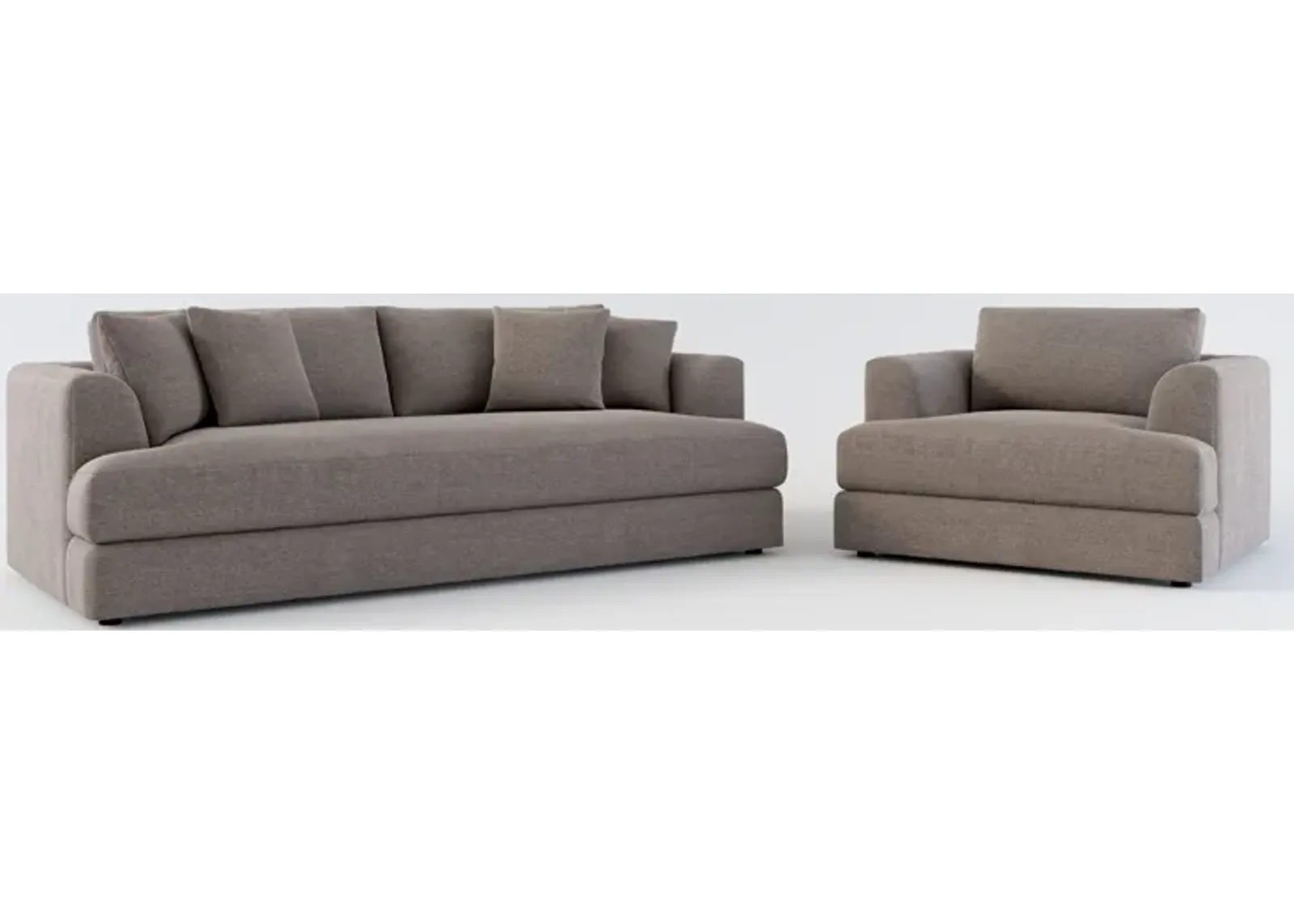 Ridley Hybrid Comfort Sofa and Chair Set - Presidio Steel