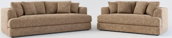 Ridley Hybrid Comfort Sofa and Loveseat Set - Argo Java