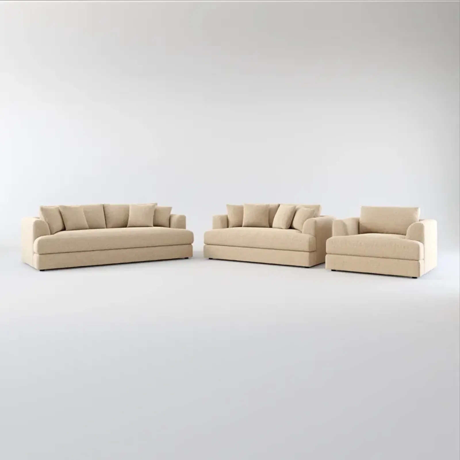 Ridley Hybrid Comfort Sofa, Loveseat, and Chair Set - Liv Wicker