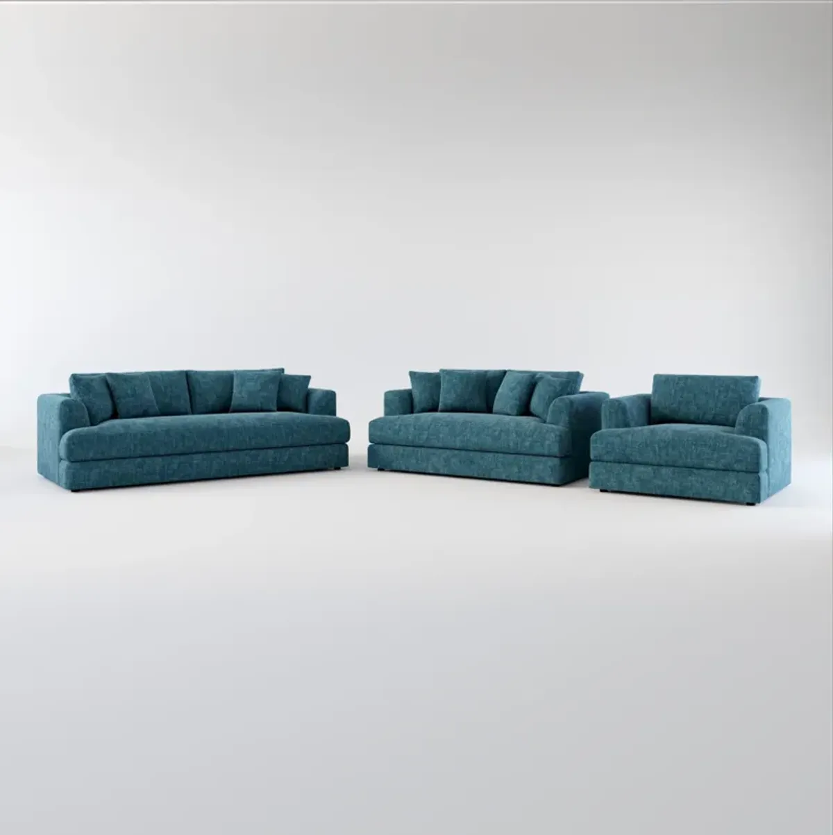 Ridley Hybrid Comfort Sofa, Loveseat, and Chair Set - Argo Tropic