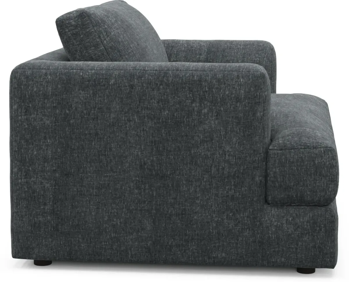 Ridley Foam Comfort Sofa, Loveseat, Chair, and Ottoman Set - Contessa Shadow