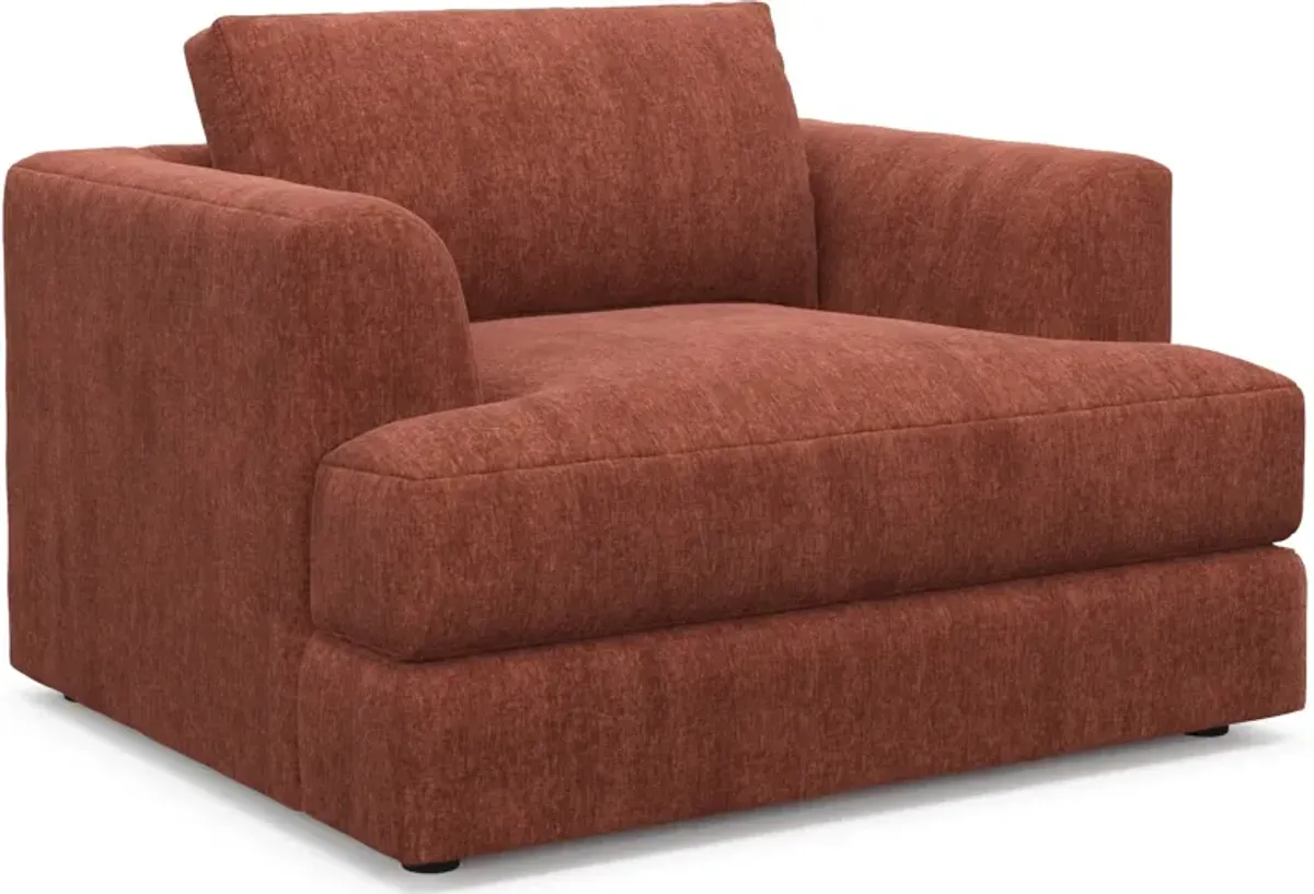 Ridley Foam Comfort Sofa, Loveseat, Chair, and Ottoman Set - Contessa Paprika