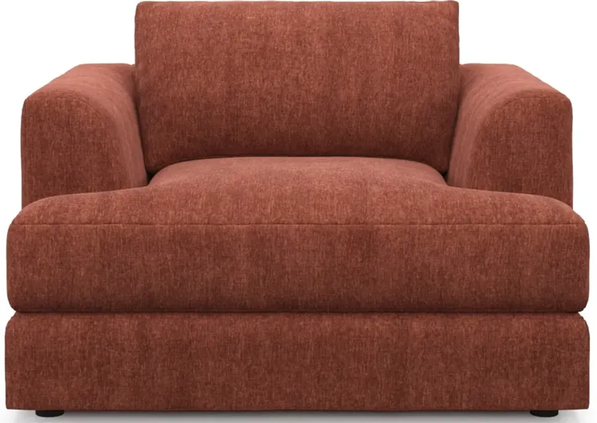 Ridley Foam Comfort Sofa, Loveseat, Chair, and Ottoman Set - Contessa Paprika