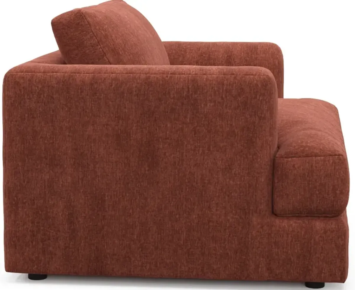 Ridley Foam Comfort Sofa, Loveseat, Chair, and Ottoman Set - Contessa Paprika