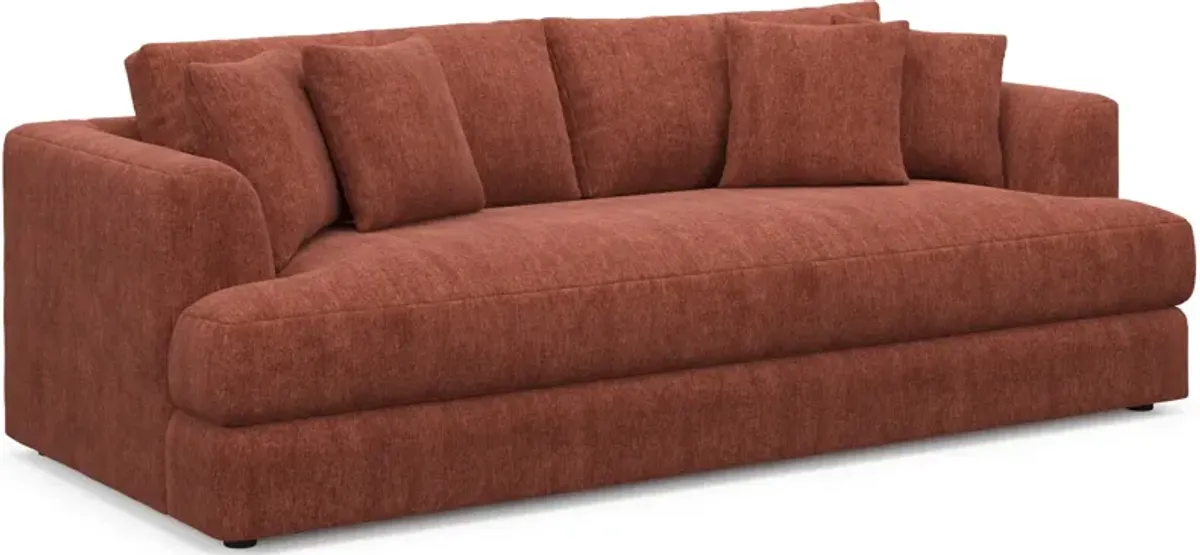 Ridley Foam Comfort Sofa, Loveseat, Chair, and Ottoman Set - Contessa Paprika