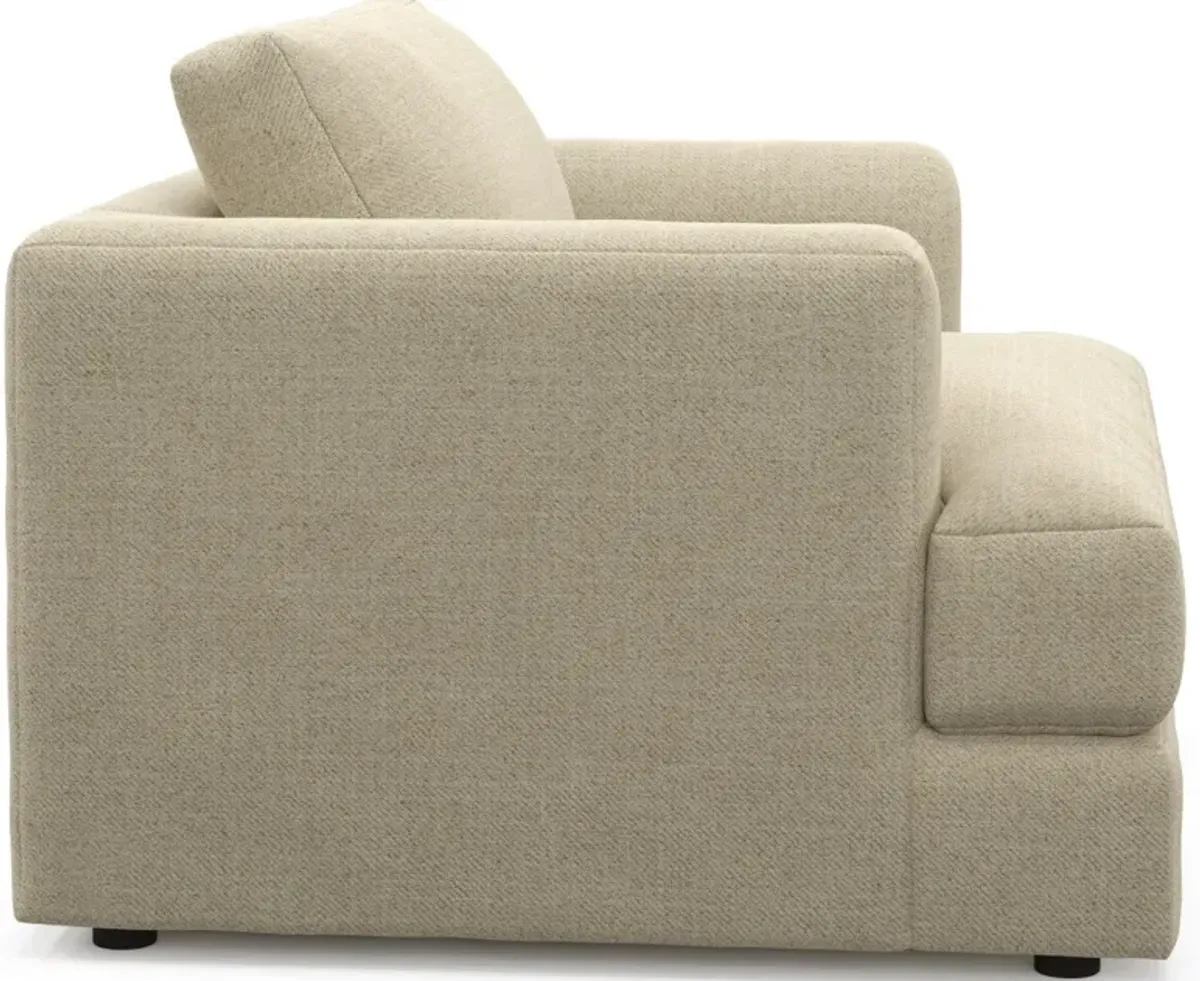 Ridley Foam Comfort Sofa, Loveseat, Chair, and Ottoman Set - Broderick Sand