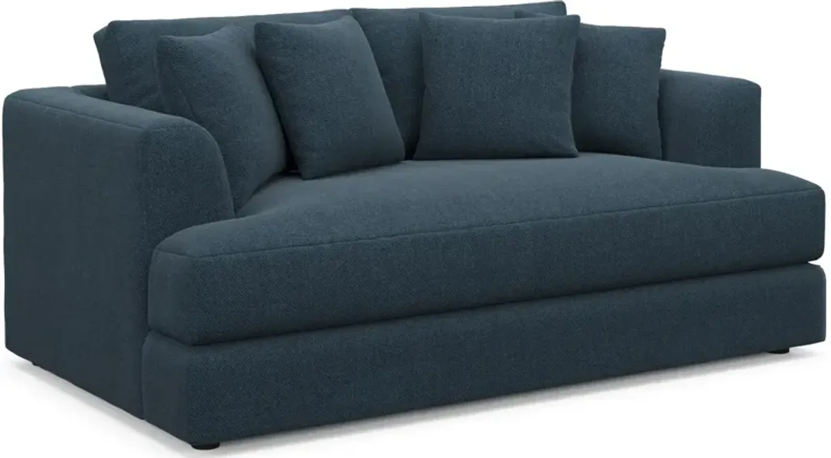 Ridley Foam Comfort Sofa, Loveseat, Chair, and Ottoman Set - Broderick Indigo