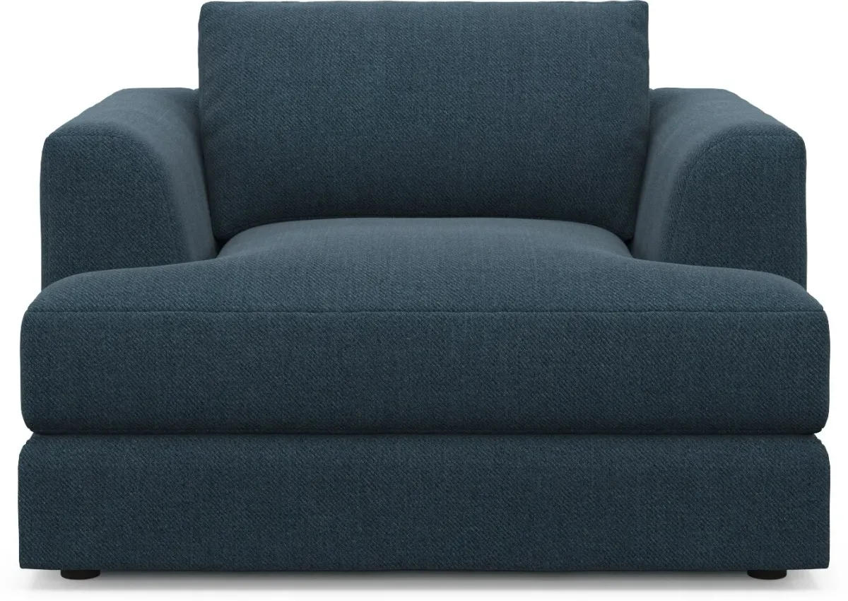 Ridley Foam Comfort Sofa, Loveseat, Chair, and Ottoman Set - Broderick Indigo