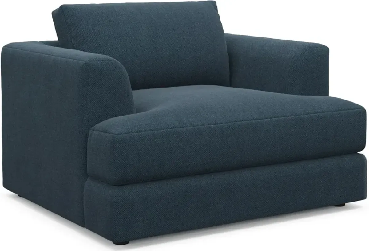 Ridley Foam Comfort Sofa, Loveseat, Chair, and Ottoman Set - Broderick Indigo