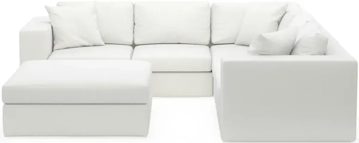 Collin Foam Comfort 5-Piece Sectional and Ottoman - Contessa Vanilla