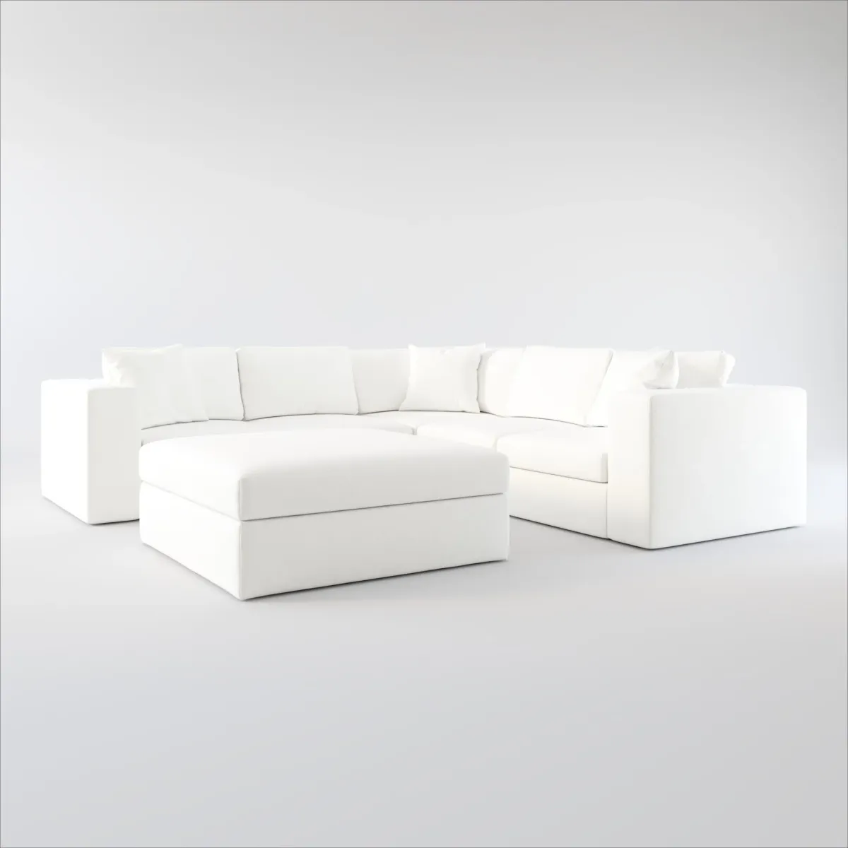 Collin Foam Comfort 5-Piece Sectional and Ottoman - Contessa Vanilla