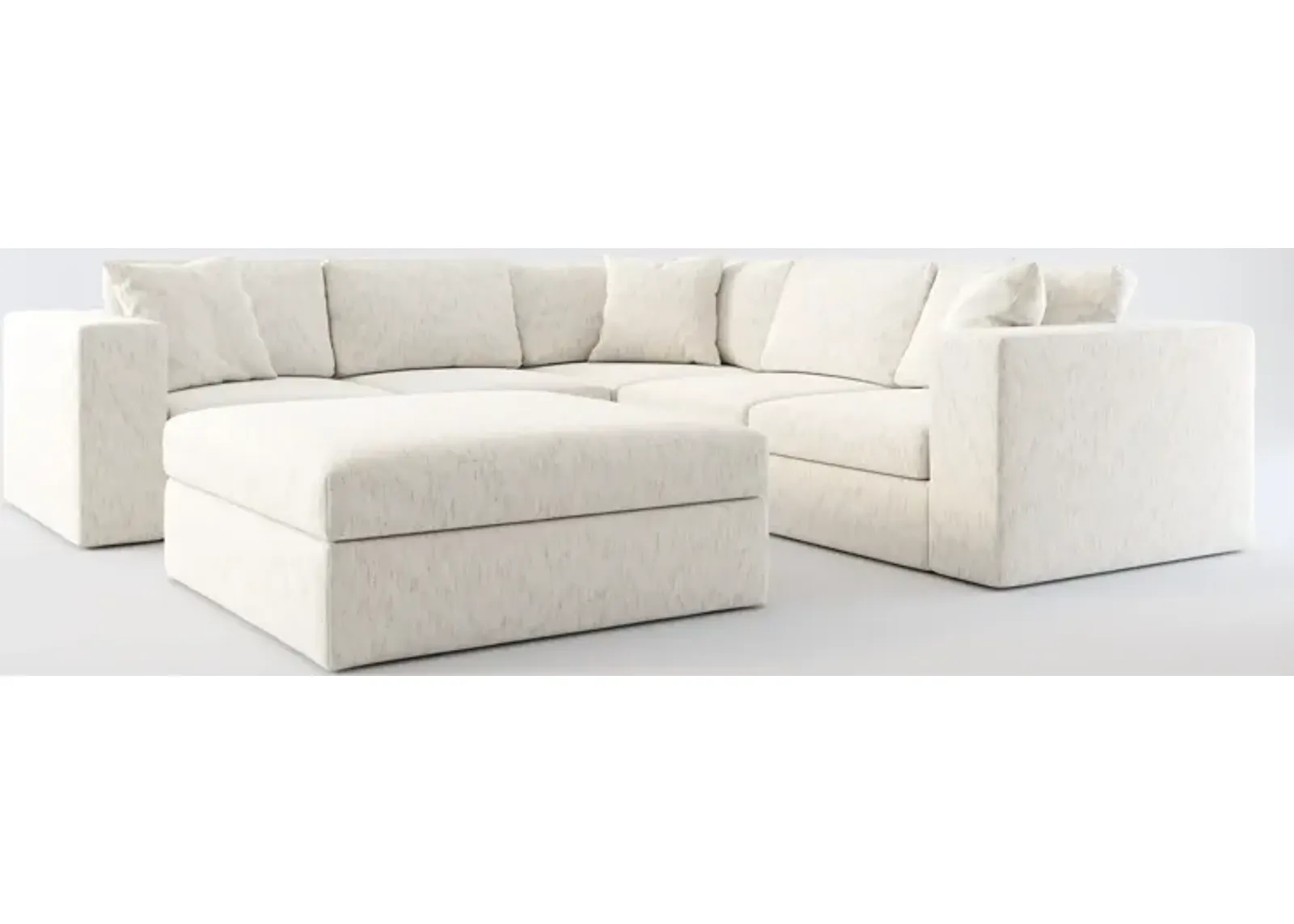 Collin Foam Comfort 5-Piece Sectional and Ottoman - P.T. Cream