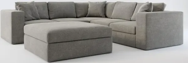 Collin Foam Comfort 5-Piece Sectional and Ottoman - Living Large Charcoal