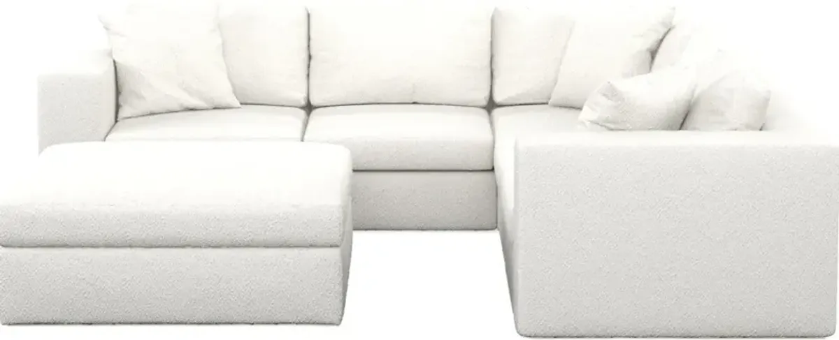 Collin Foam Comfort 5-Piece Sectional and Ottoman - Bloke Snow