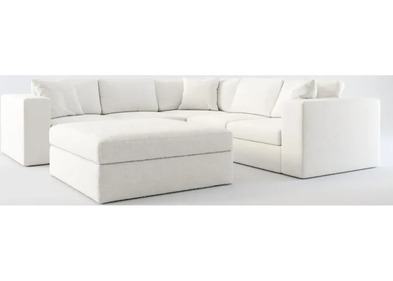 Collin Foam Comfort 5-Piece Sectional and Ottoman - Bloke Snow