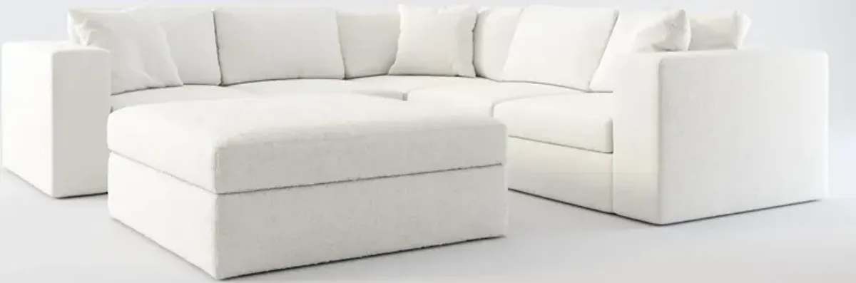 Collin Foam Comfort 5-Piece Sectional and Ottoman - Bloke Snow