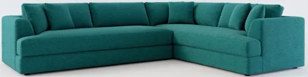 Ridley Hybrid Comfort 2-Piece Sectional with Left-Facing Sofa - Bloke Peacock