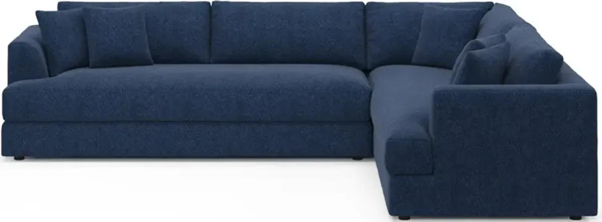 Ridley Hybrid Comfort 2-Piece Sectional with Left-Facing Sofa - Oslo Navy
