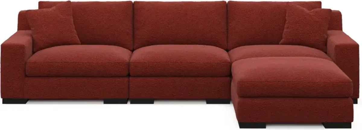 Bondi Foam Comfort 3-Piece Sofa and Ottoman - Bloke Brick