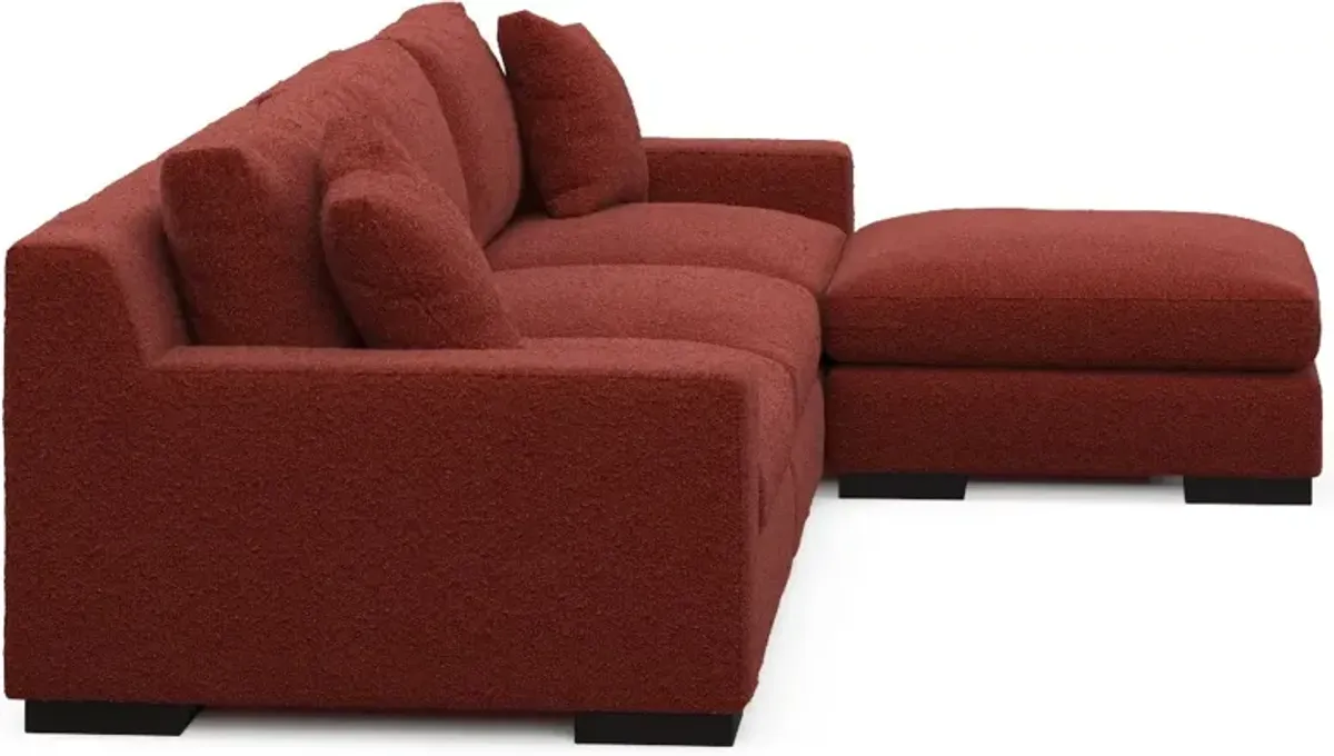 Bondi Foam Comfort 3-Piece Sofa and Ottoman - Bloke Brick