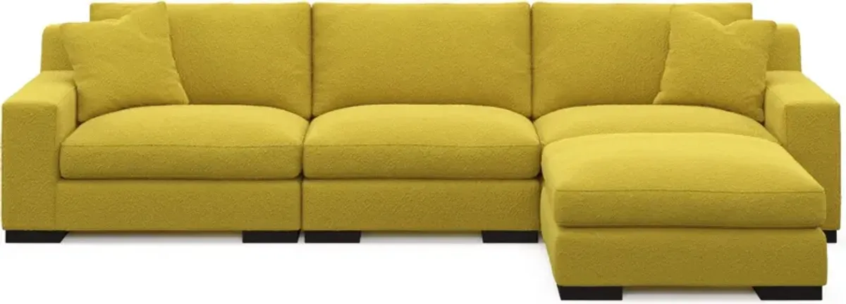 Bondi Foam Comfort 3-Piece Sofa and Ottoman - Bloke Goldenrod