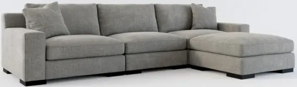 Bondi Foam Comfort 3-Piece Sofa and Ottoman - Living Large Charcoal