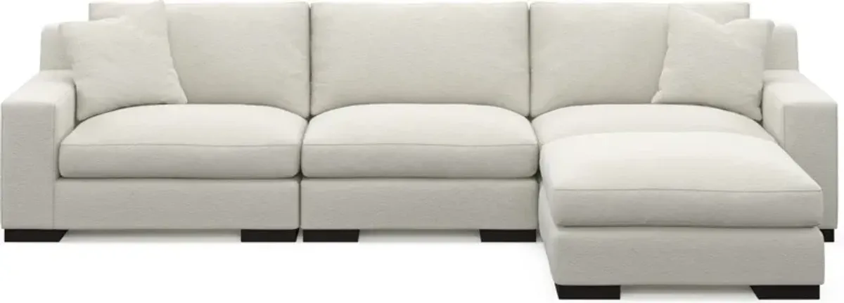 Bondi Foam Comfort 3-Piece Sofa and Ottoman - Living Large White