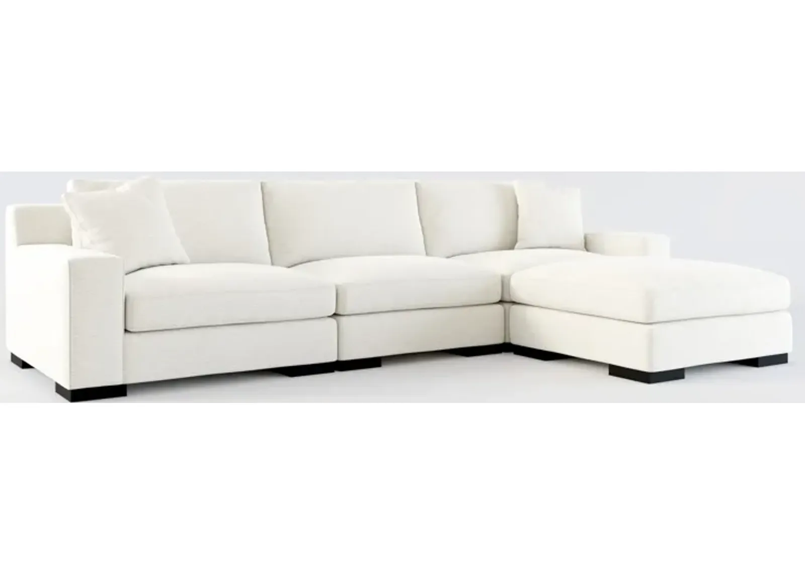 Bondi Foam Comfort 3-Piece Sofa and Ottoman - Living Large White