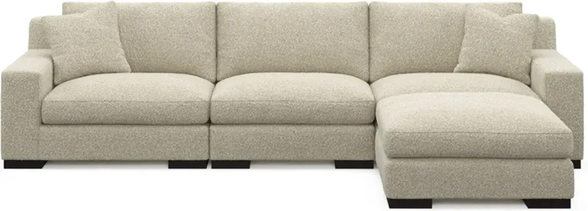 Bondi Foam Comfort 3-Piece Sofa and Ottoman - Bloke Cotton