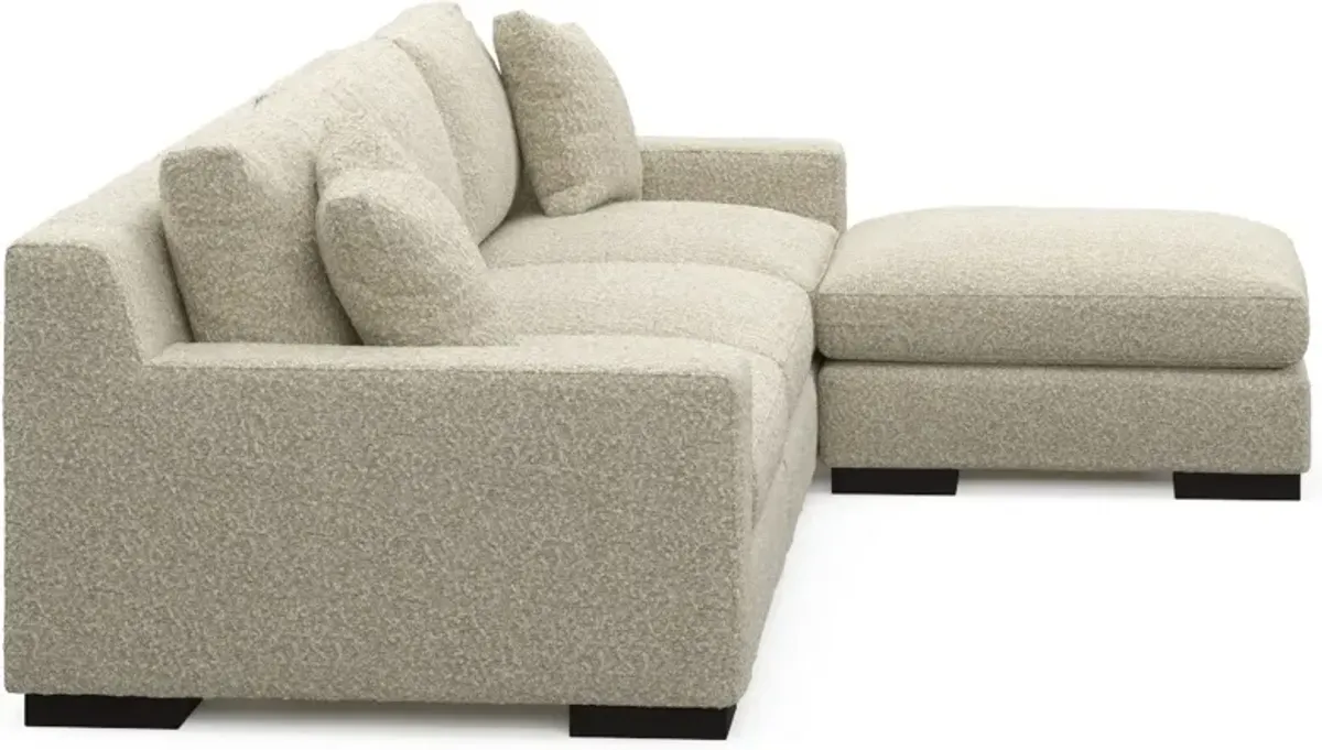 Bondi Foam Comfort 3-Piece Sofa and Ottoman - Bloke Cotton