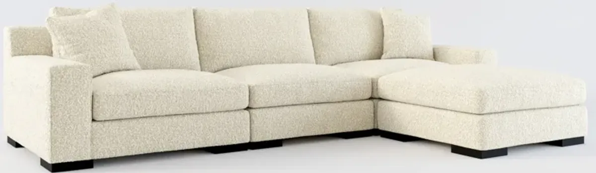 Bondi Foam Comfort 3-Piece Sofa and Ottoman - Bloke Cotton