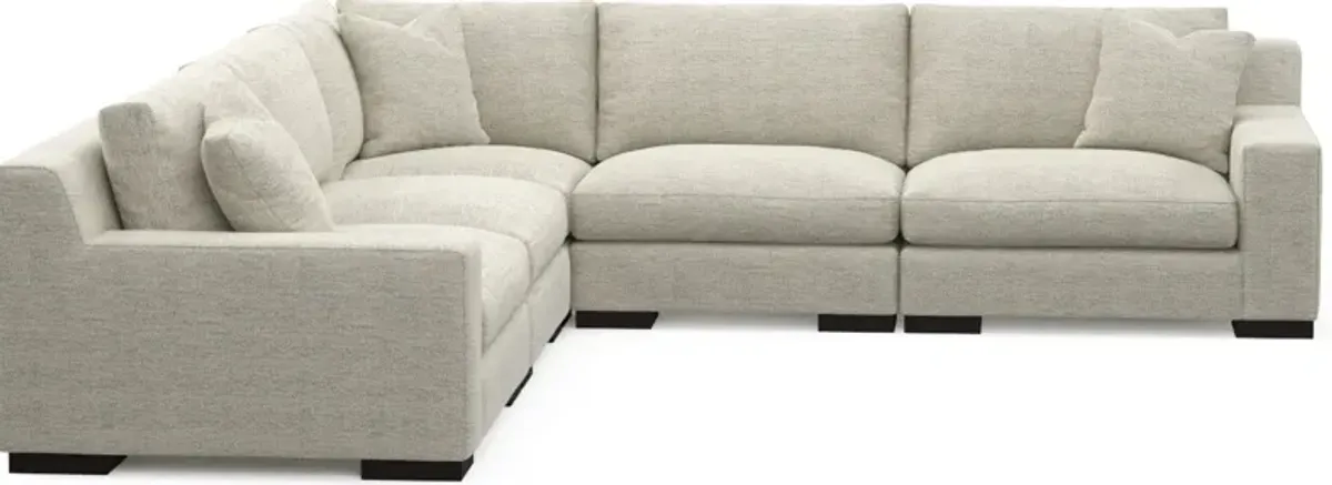 Bondi Foam Comfort 5-Piece Sectional - Merino Chalk