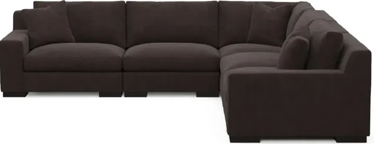 Bondi Foam Comfort 5-Piece Sectional - Merrimac Dark Brown