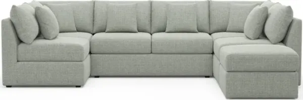 The Pitt Foam Comfort Sectional - Broderick Sea Glass