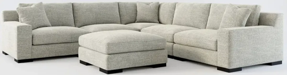 Bondi Foam Comfort 5-Piece Sectional and Ottoman - Pandora Pepper