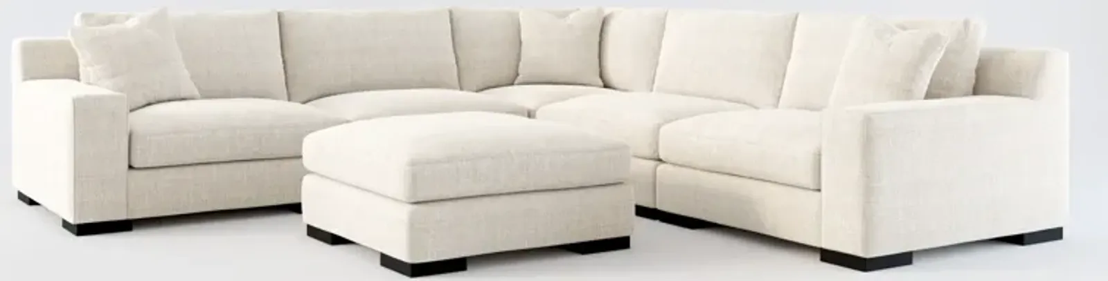 Bondi Foam Comfort 5-Piece Sectional and Ottoman - Mason Porcelain