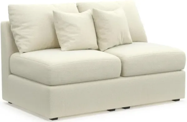 The Pitt Hybrid Comfort Armless Loveseat - Fincher Ivory