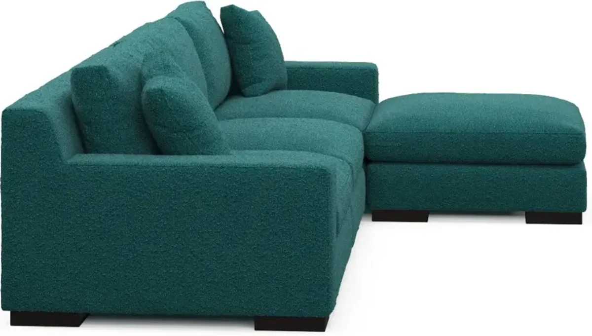 Bondi Hybrid Comfort 3-Piece Sofa and Ottoman - Bloke Peacock