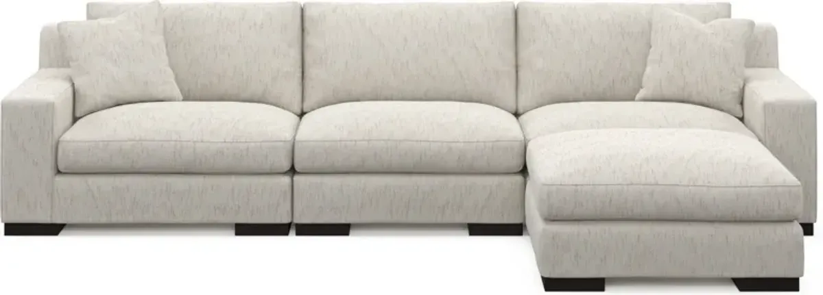 Bondi Hybrid Comfort 3-Piece Sofa and Ottoman - P.T. Cream