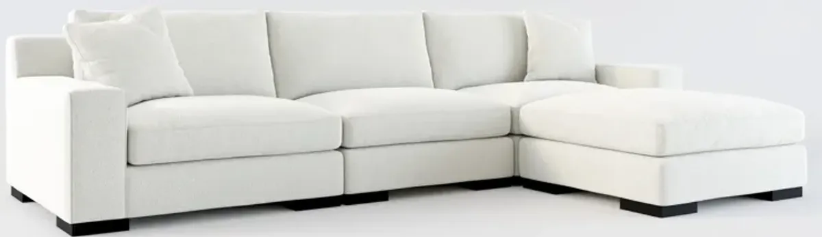 Bondi Hybrid Comfort 3-Piece Sofa and Ottoman - Oslo Snow