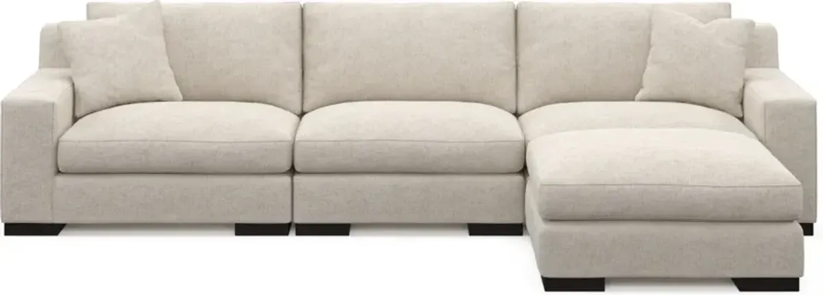 Bondi Hybrid Comfort 3-Piece Sofa and Ottoman - M Ivory