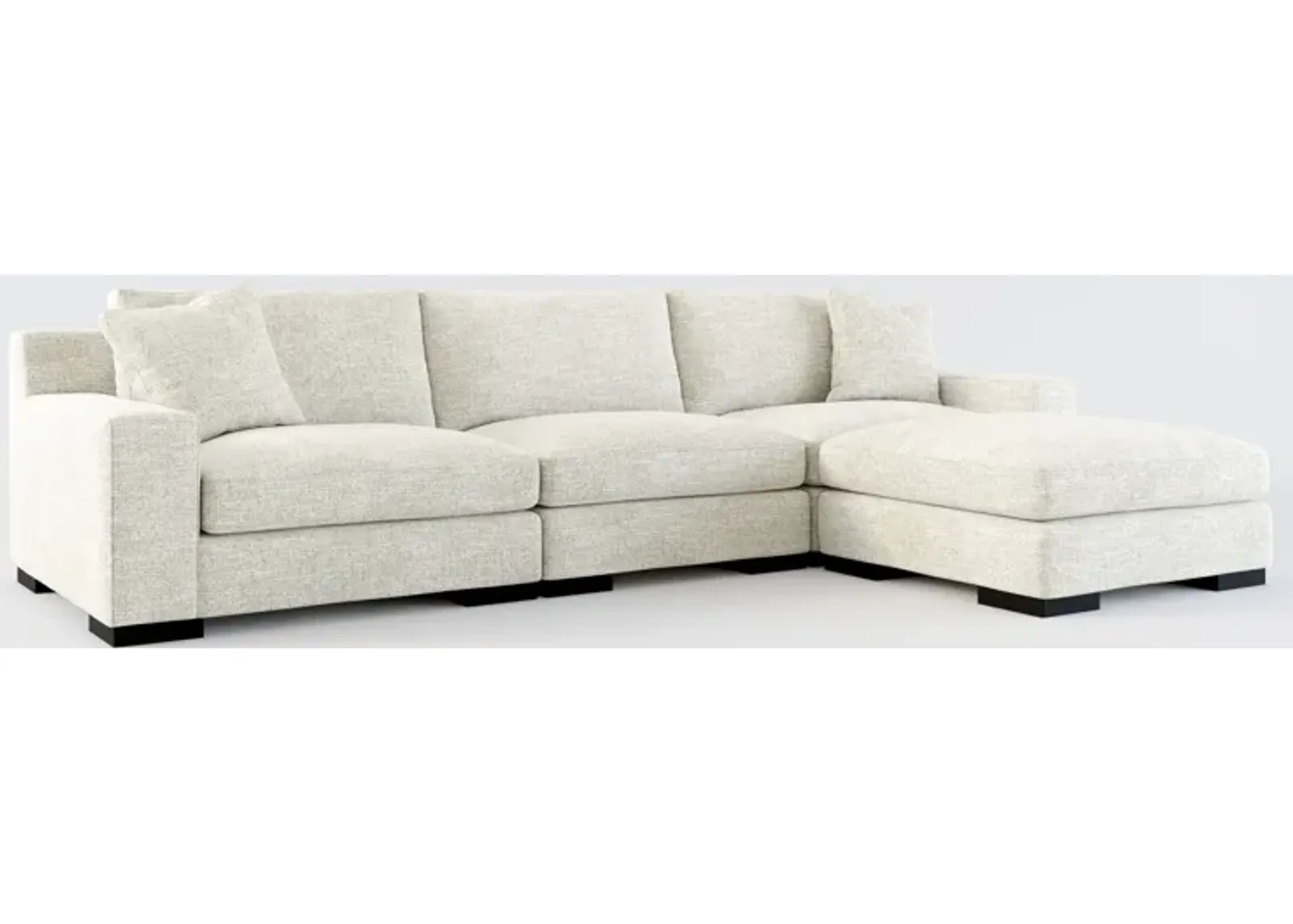 Bondi Hybrid Comfort 3-Piece Sofa and Ottoman - M Ivory