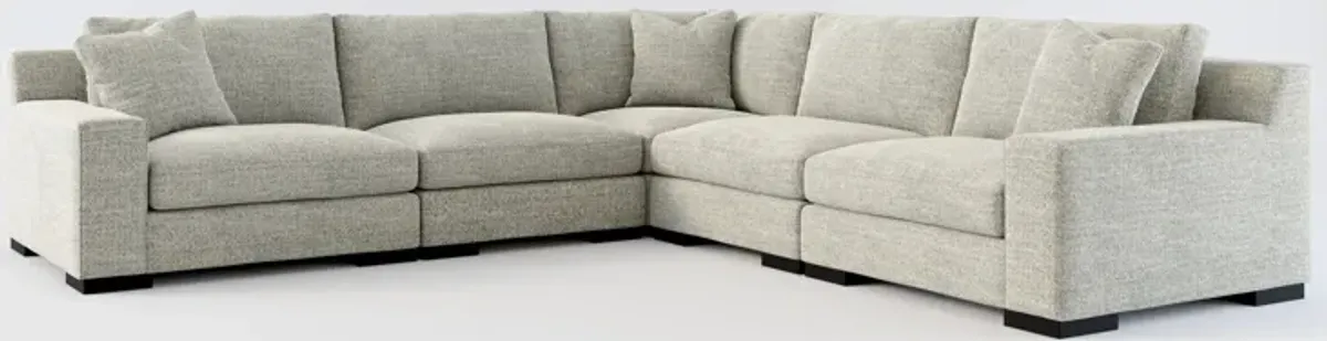 Bondi Hybrid Comfort 5-Piece Sectional - Pandora Pepper