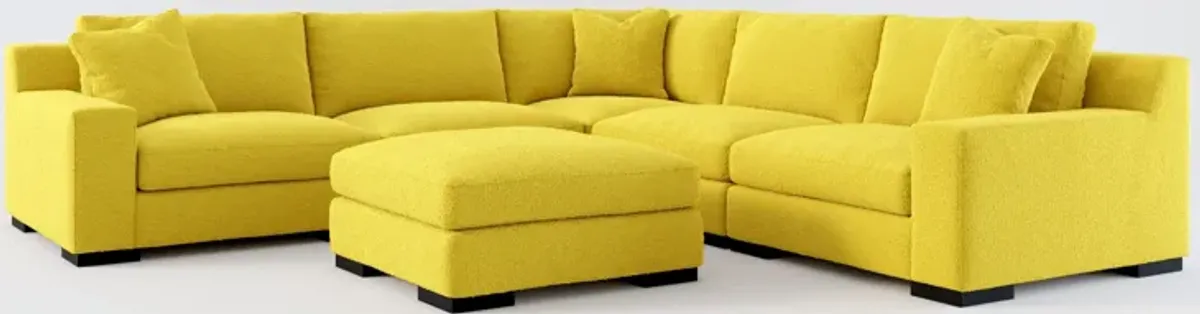 Bondi Hybrid Comfort 5-Piece Sectional and Ottoman - Bloke Goldenrod