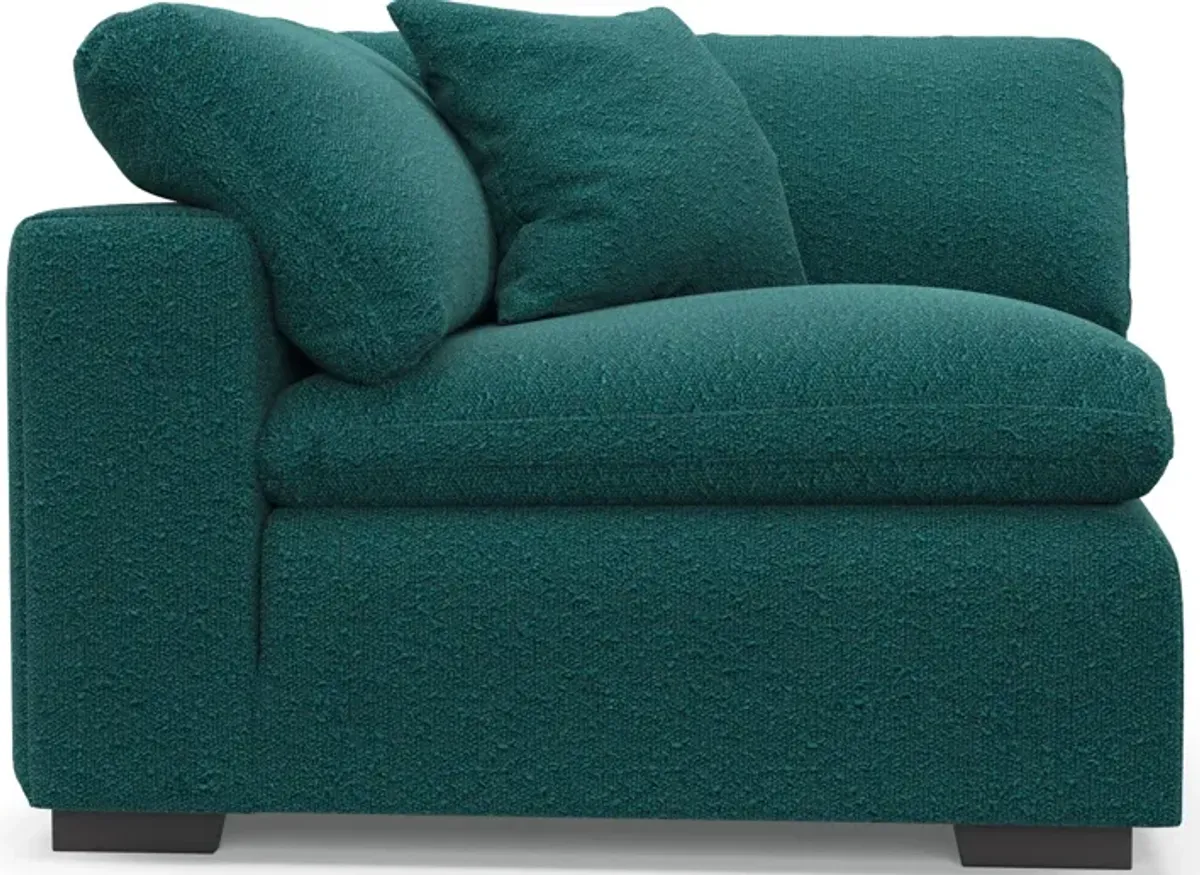 Plush Feathered Comfort Corner Chair - Bloke Peacock