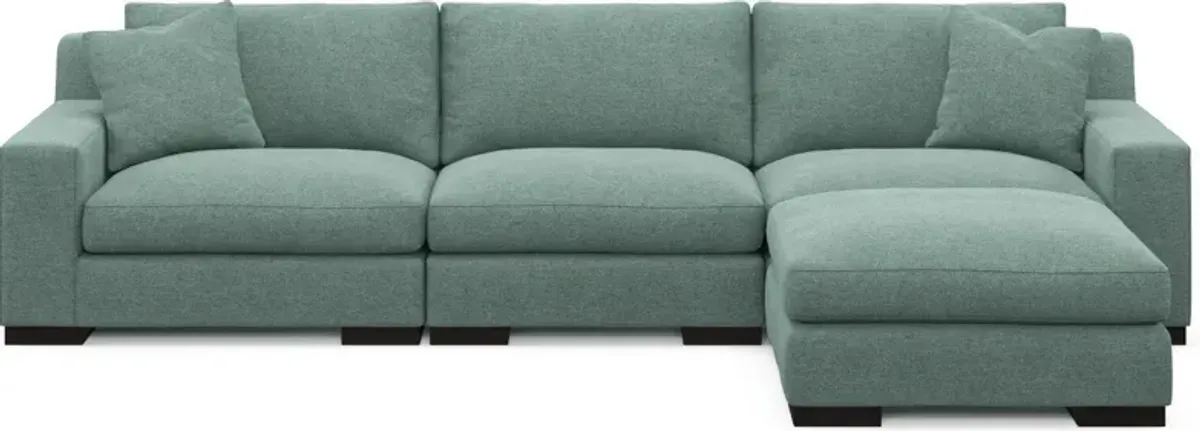 Bondi Foam Comfort 3-Piece Sofa and Ottoman - Bridger Jade