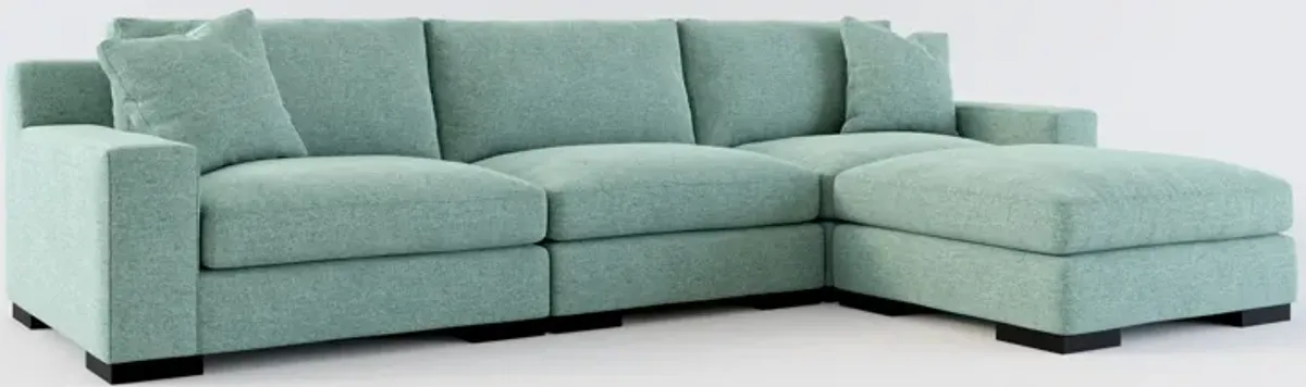 Bondi Foam Comfort 3-Piece Sofa and Ottoman - Bridger Jade