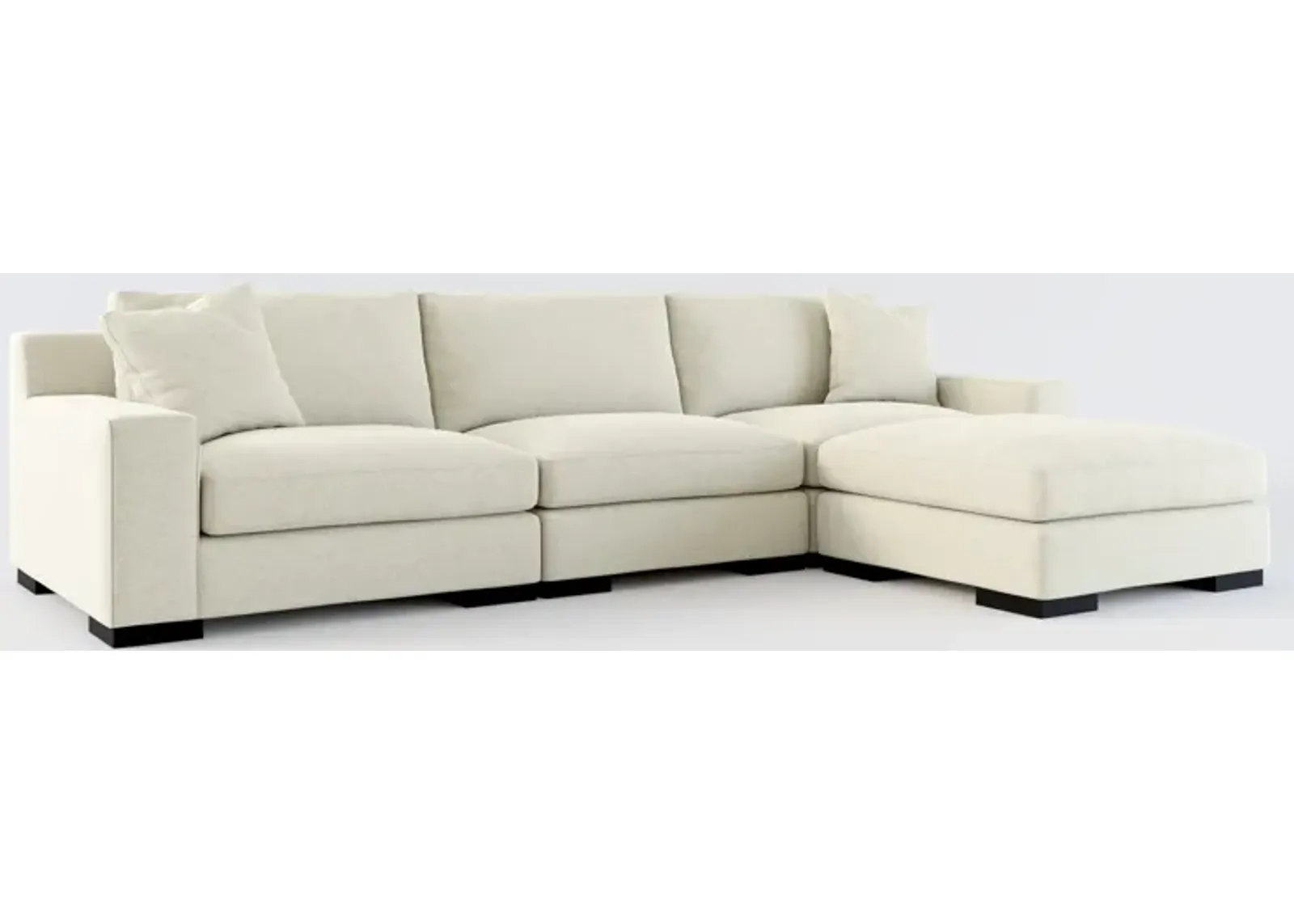 Bondi Foam Comfort 3-Piece Sofa and Ottoman - Liv Dove