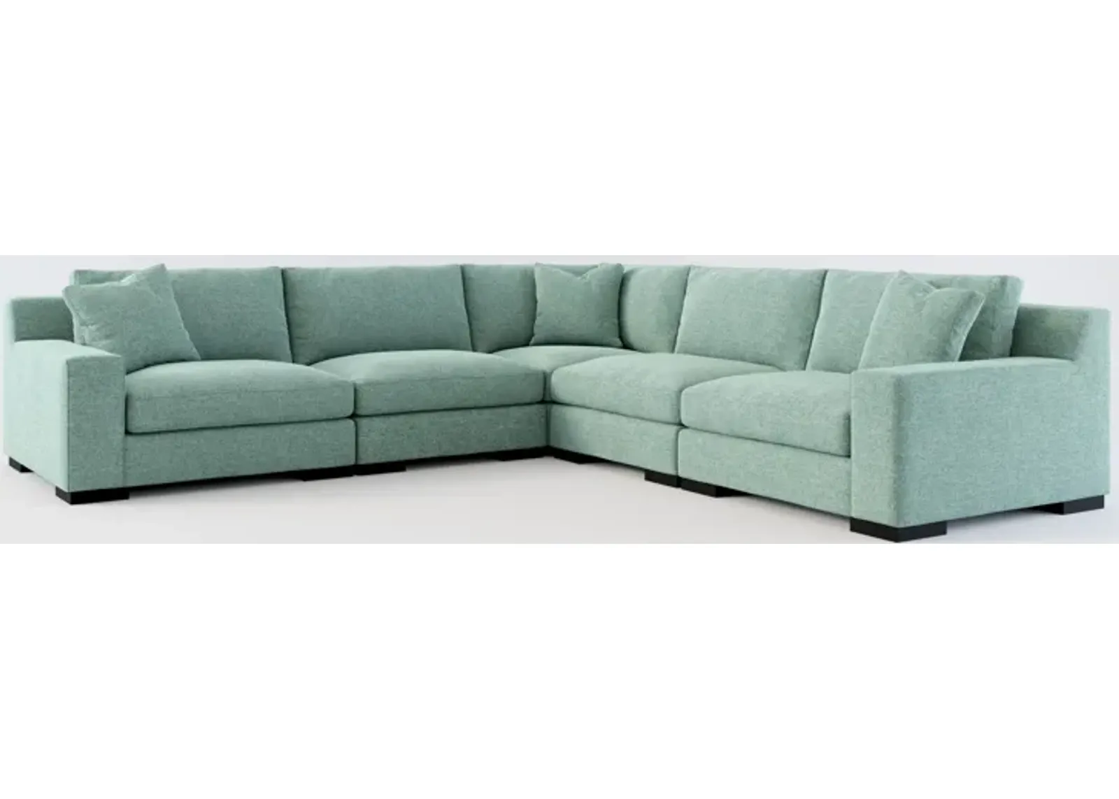 Bondi Foam Comfort 5-Piece Sectional - Bridger Jade